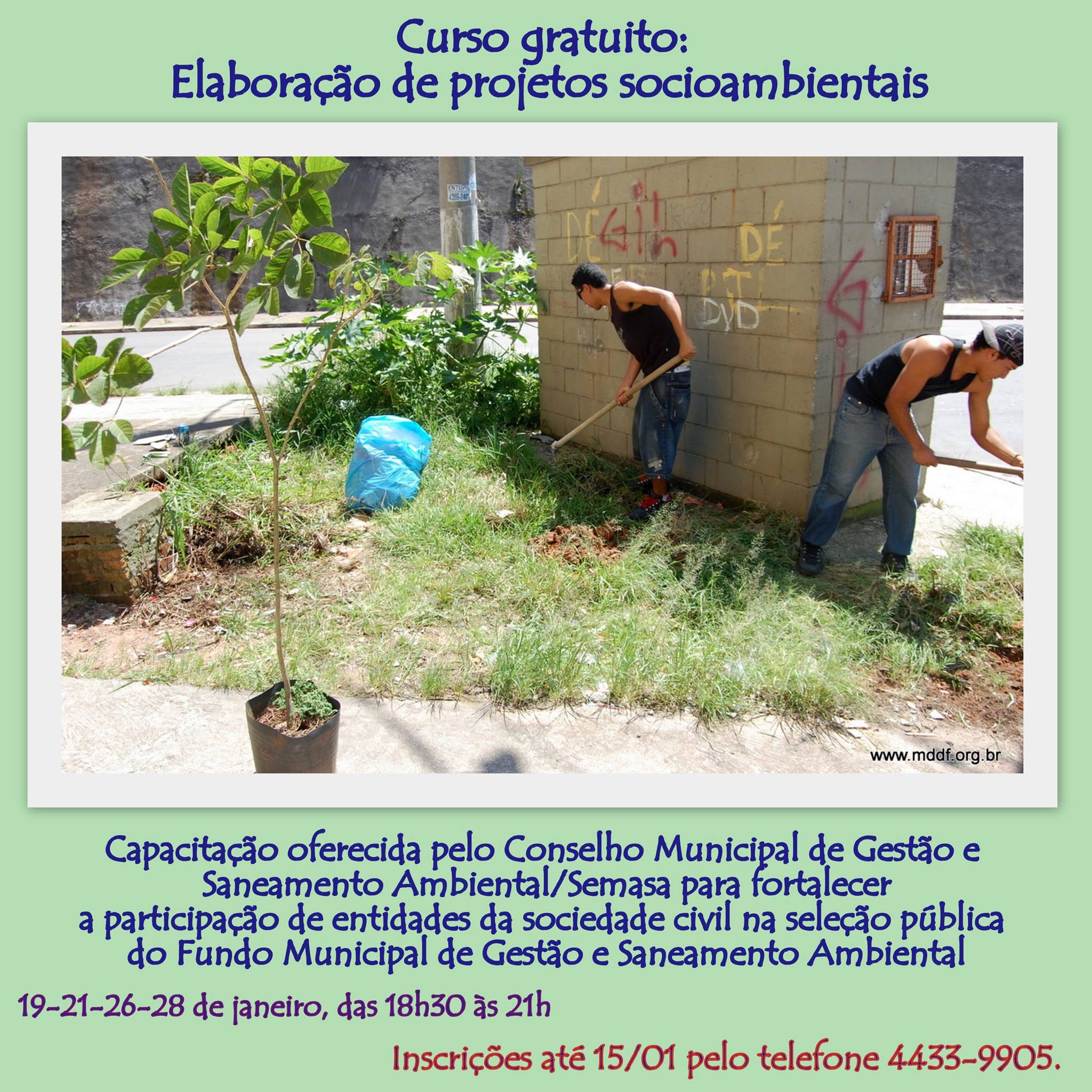Capacitação gratuita para elaboração de projetos socioambientais ...
